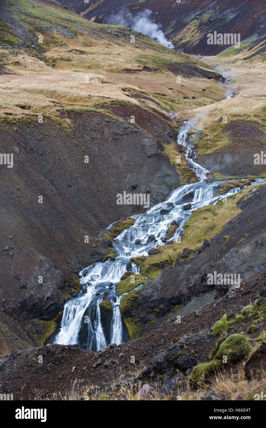 Steam rises from geothermal river hi-res stock photography and images ...