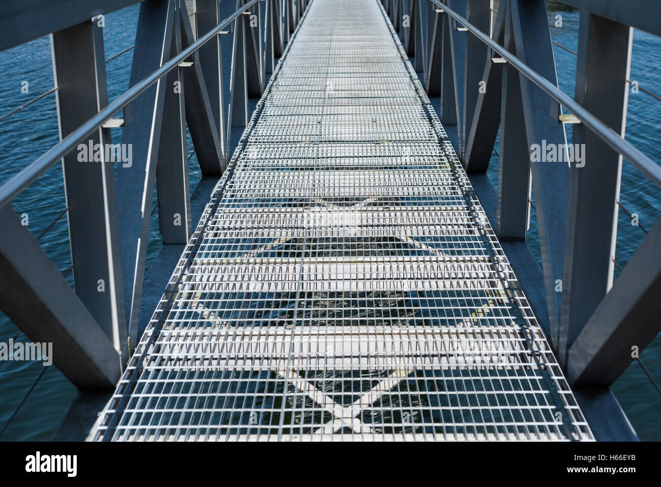 Modern bridge over the river Stock Photo