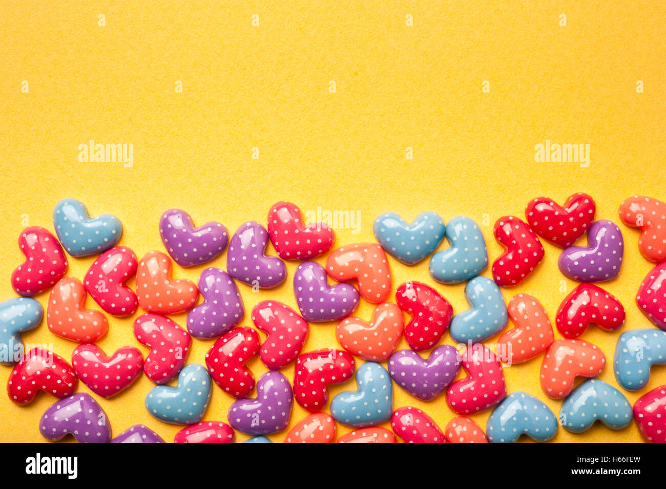 colorful heart shaped confetti, love concept Stock Photo