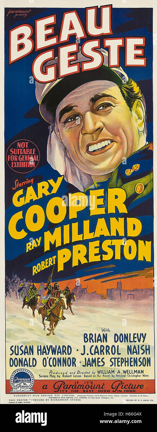 Beau Geste (1939) - Movie Poster - Stock Photo