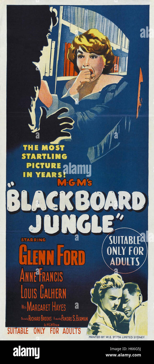 Blackboard Jungle Movie Poster Stock Photo Alamy