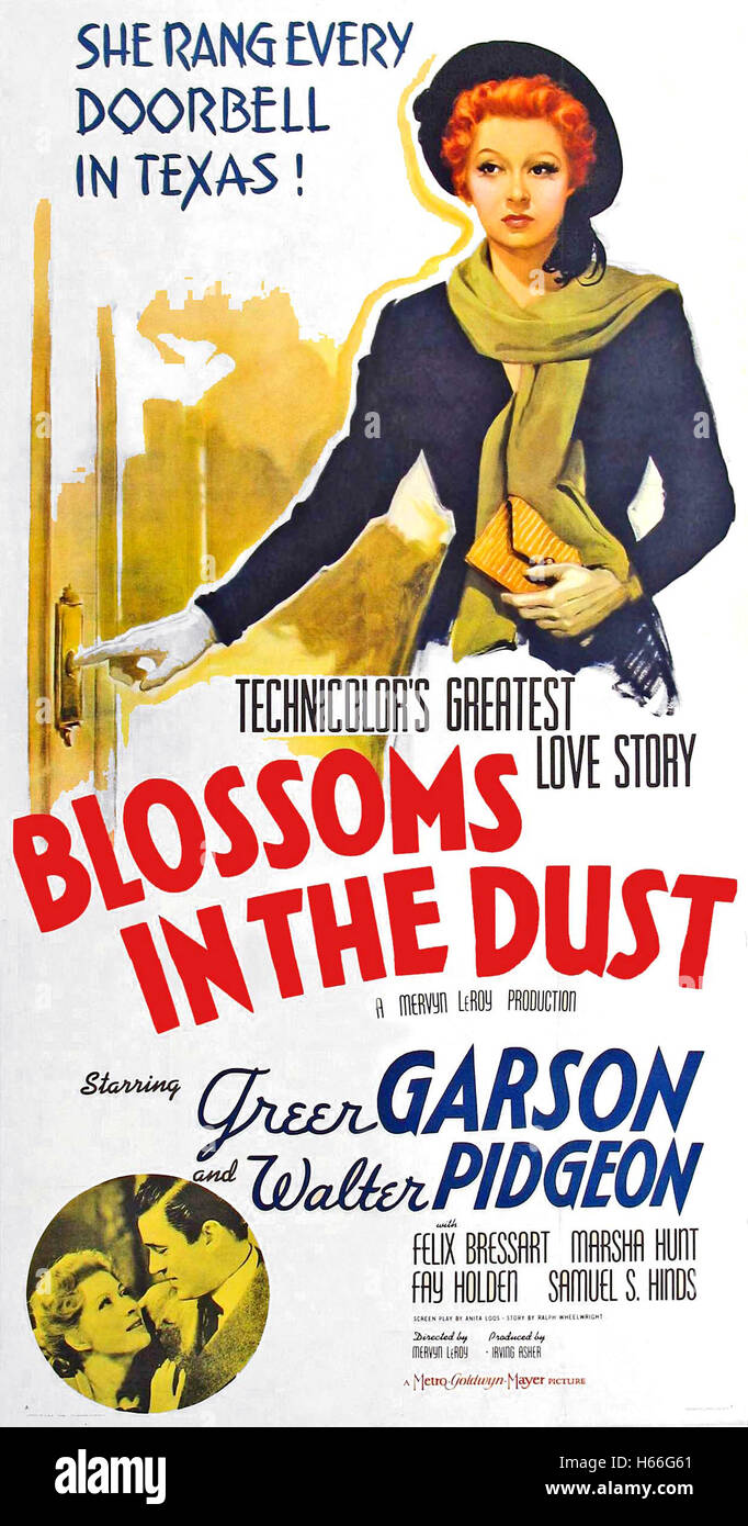 Blossoms in the dust Greer Garson vintage movie poster