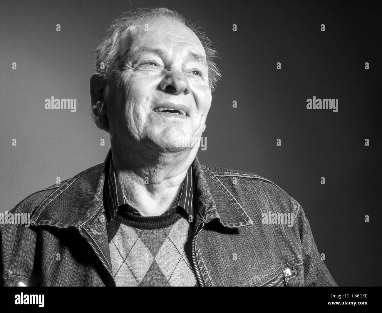 Studio portrait of elderly man Stock Photo
