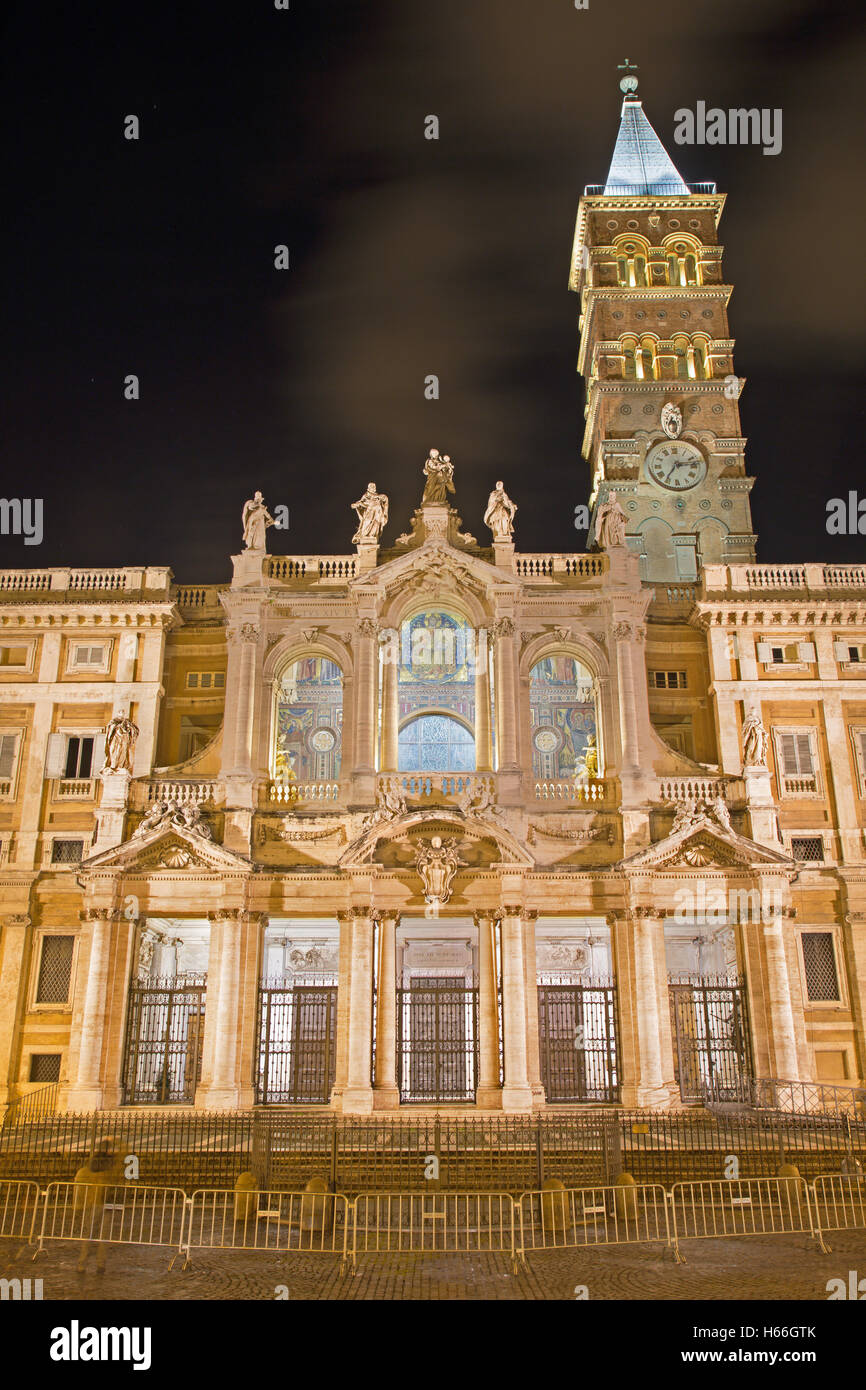 Rome - The Basilica Santa Maria Maggiore at night Stock Photo
