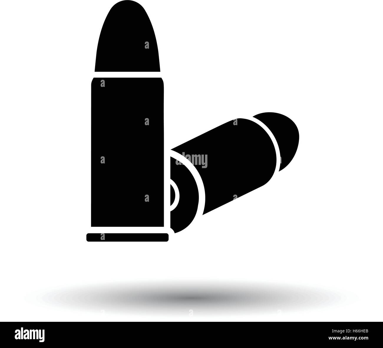 Pistol bullets icon. White background with shadow design. Vector ...