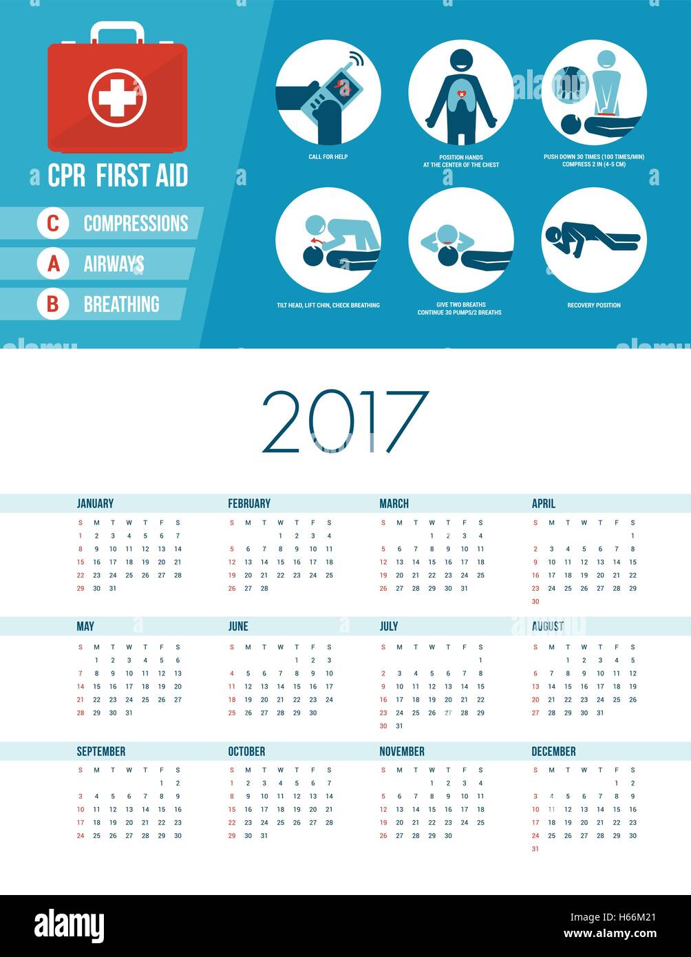 Calendar cpr 2017 Stock Vector