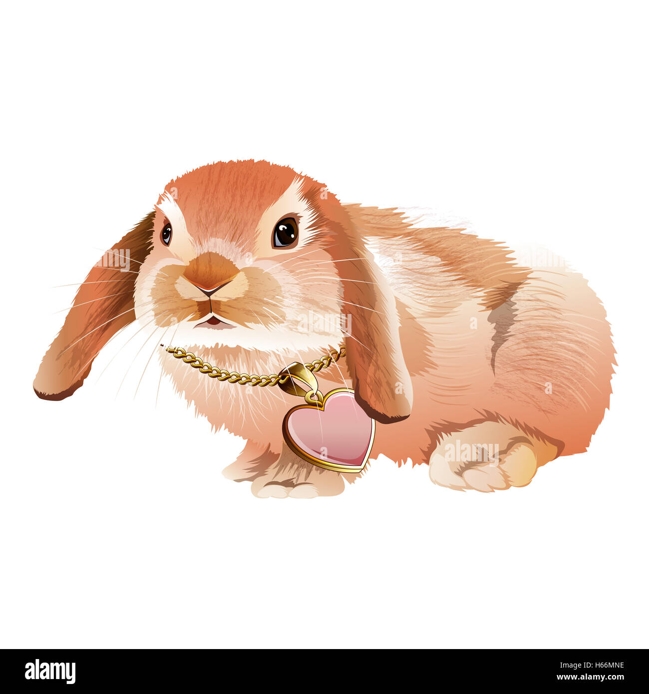 Pink Rabbit Illustration Stock Photo