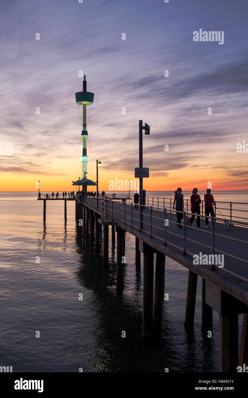 Sunset at Adelaide's Brighton beach, Adelaide Australia Stock Photo