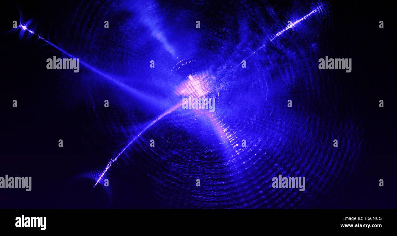 Abstract Blue And Pink Pattern Curves Lines Particles On Dark ...