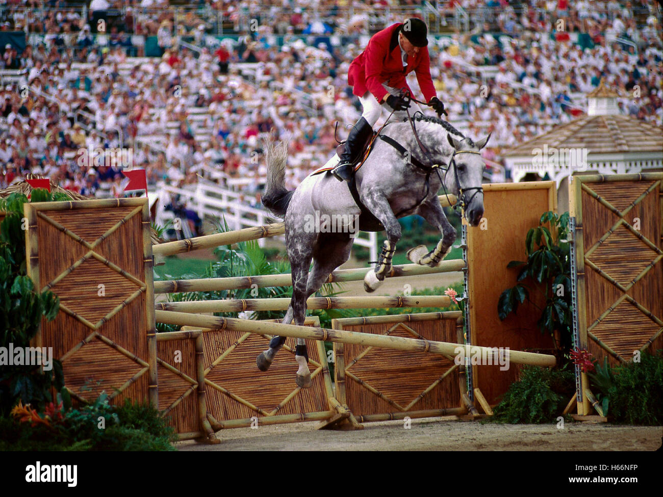 Olympic Games, Atlanta, August 1996, Eric Wauters (BEL) riding Bon Ami