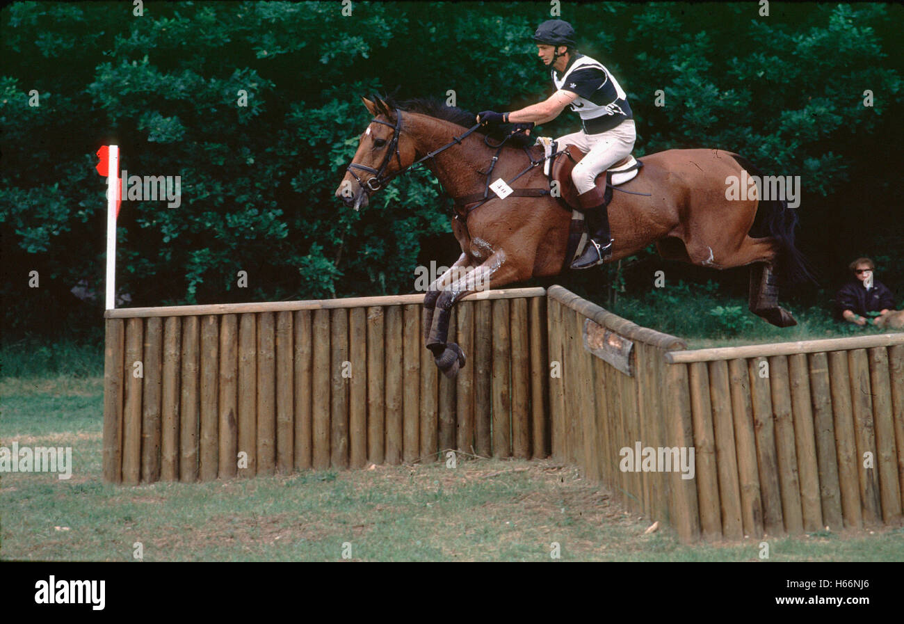 Andrew Nicholson of New Zealand riding Olympic Star at CCI*** Compiegne, France, 1994 Stock Photo