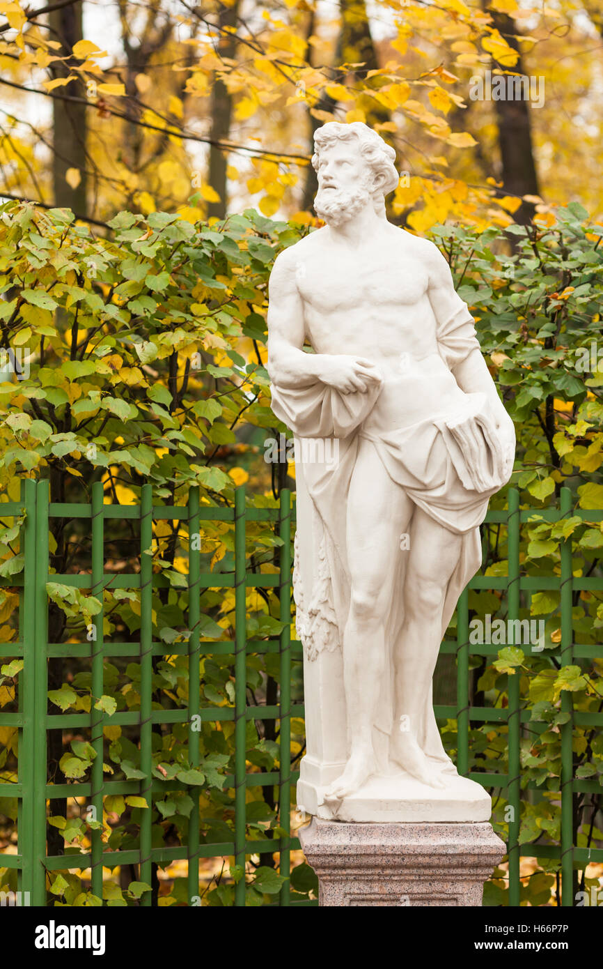 Sculpture of the Fate in the Summer Garden, St. Petersburg Stock Photo