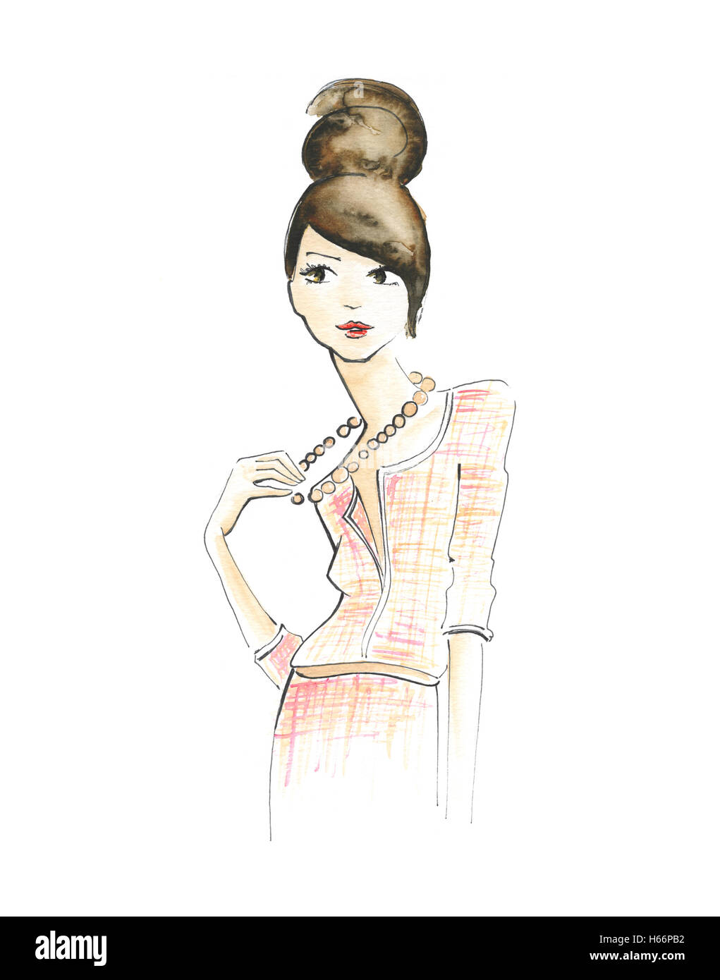 Portrait Of Woman With Hair Bun Stock Photo 124309782 Alamy
