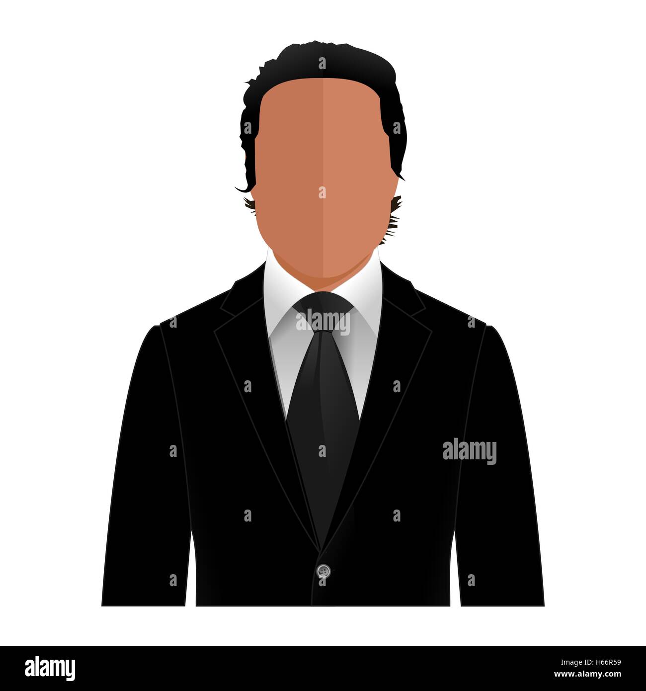 Vector man in a black suit with no face Stock Vector