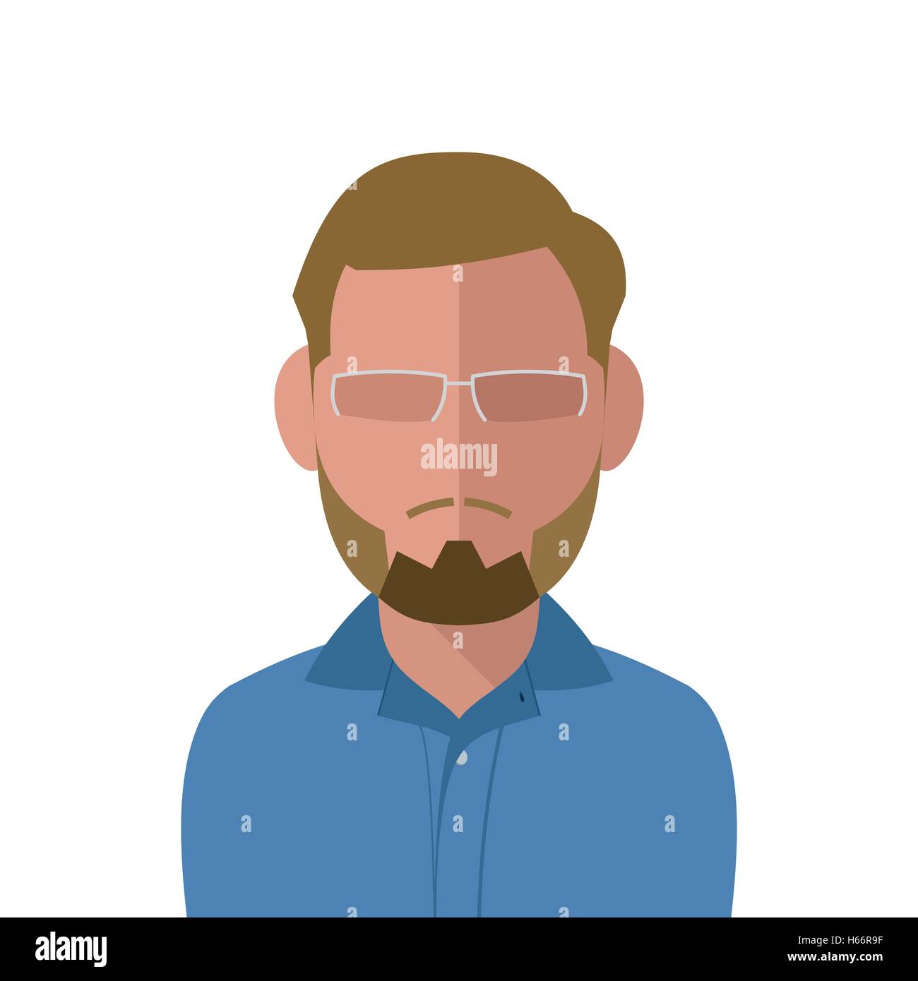 Vector blonde man with white glasses and a beard Stock Vector