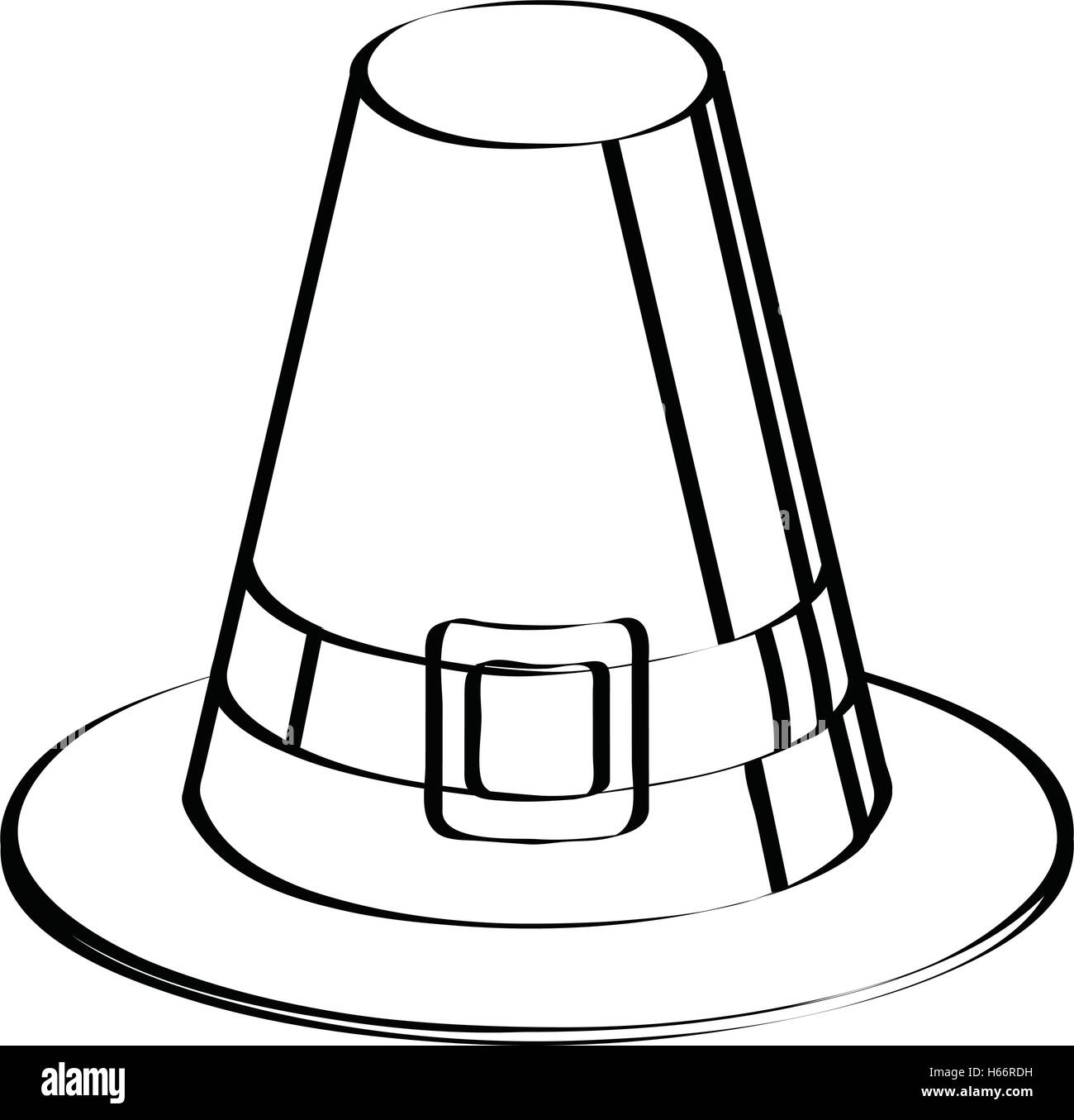 Isolated sketch of a hat, Thanksgiving day vector illustration Stock ...