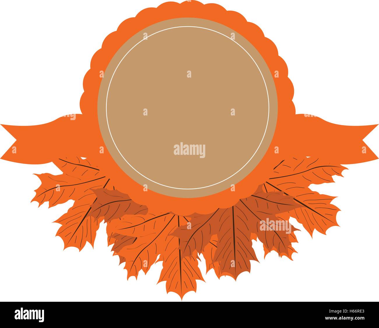 Isolated empty label with leaves, Thanksgiving day vector illustration ...