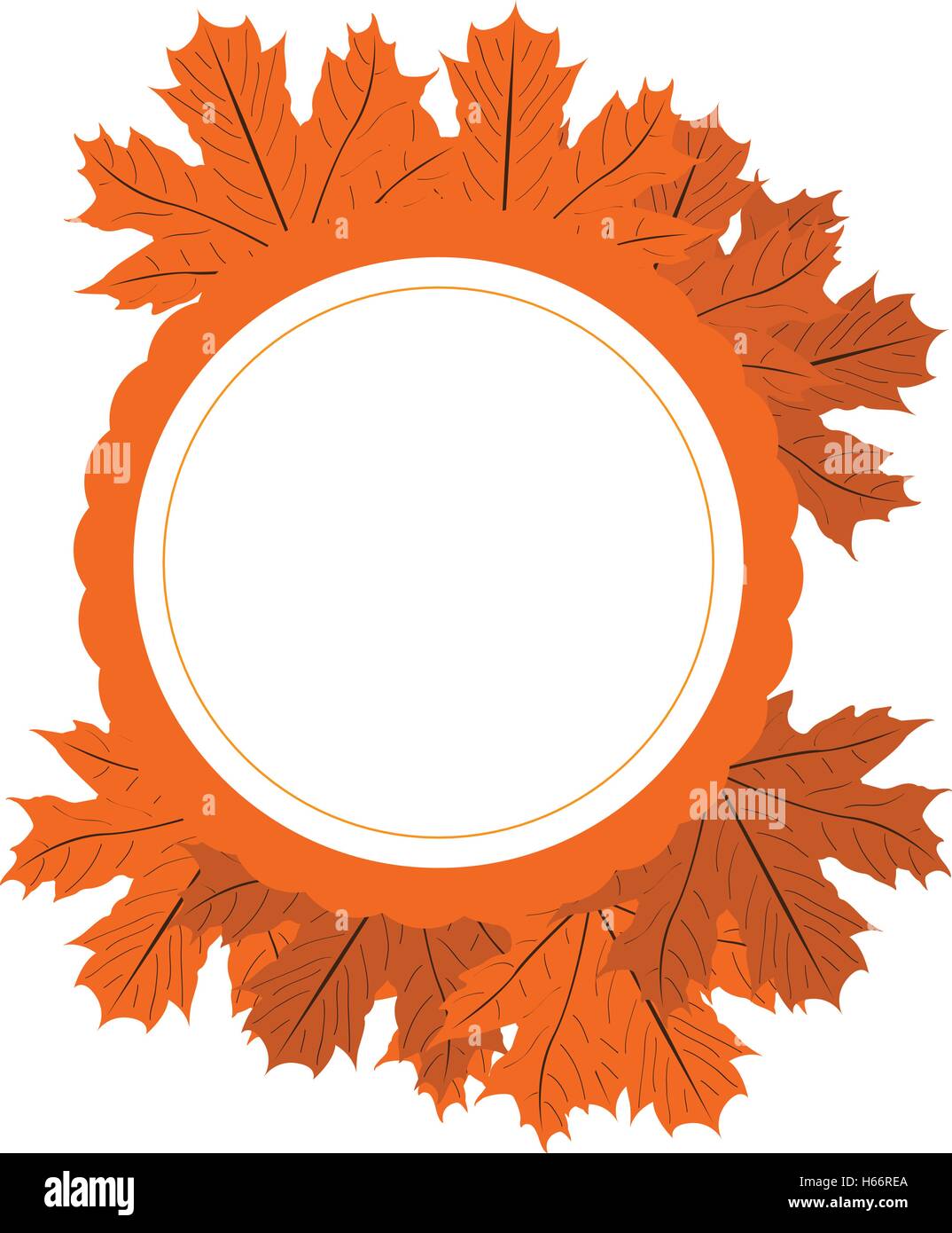 Isolated empty label with leaves, Thanksgiving day vector illustration ...
