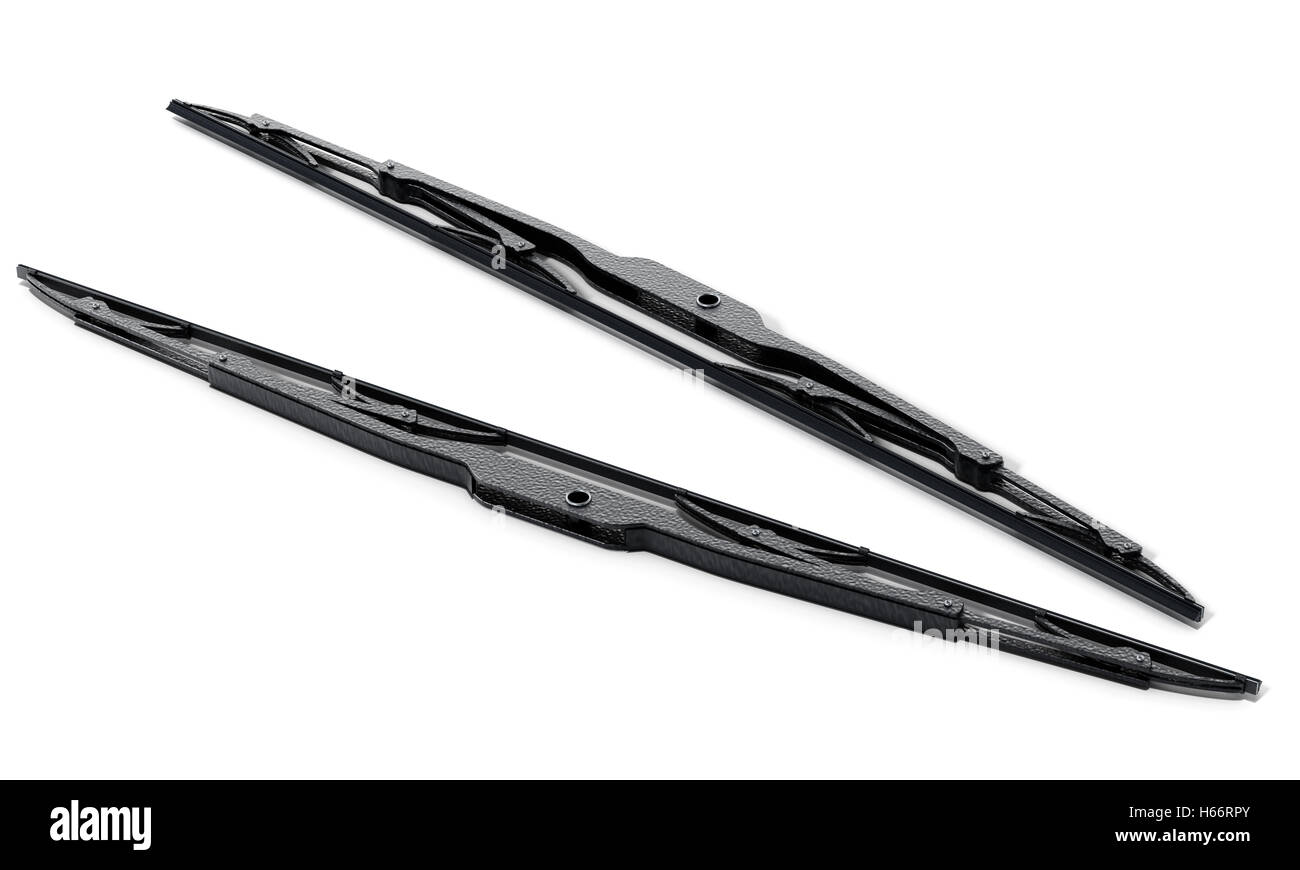 Car wipers isolated on white background. 3D illustration. Stock Photo