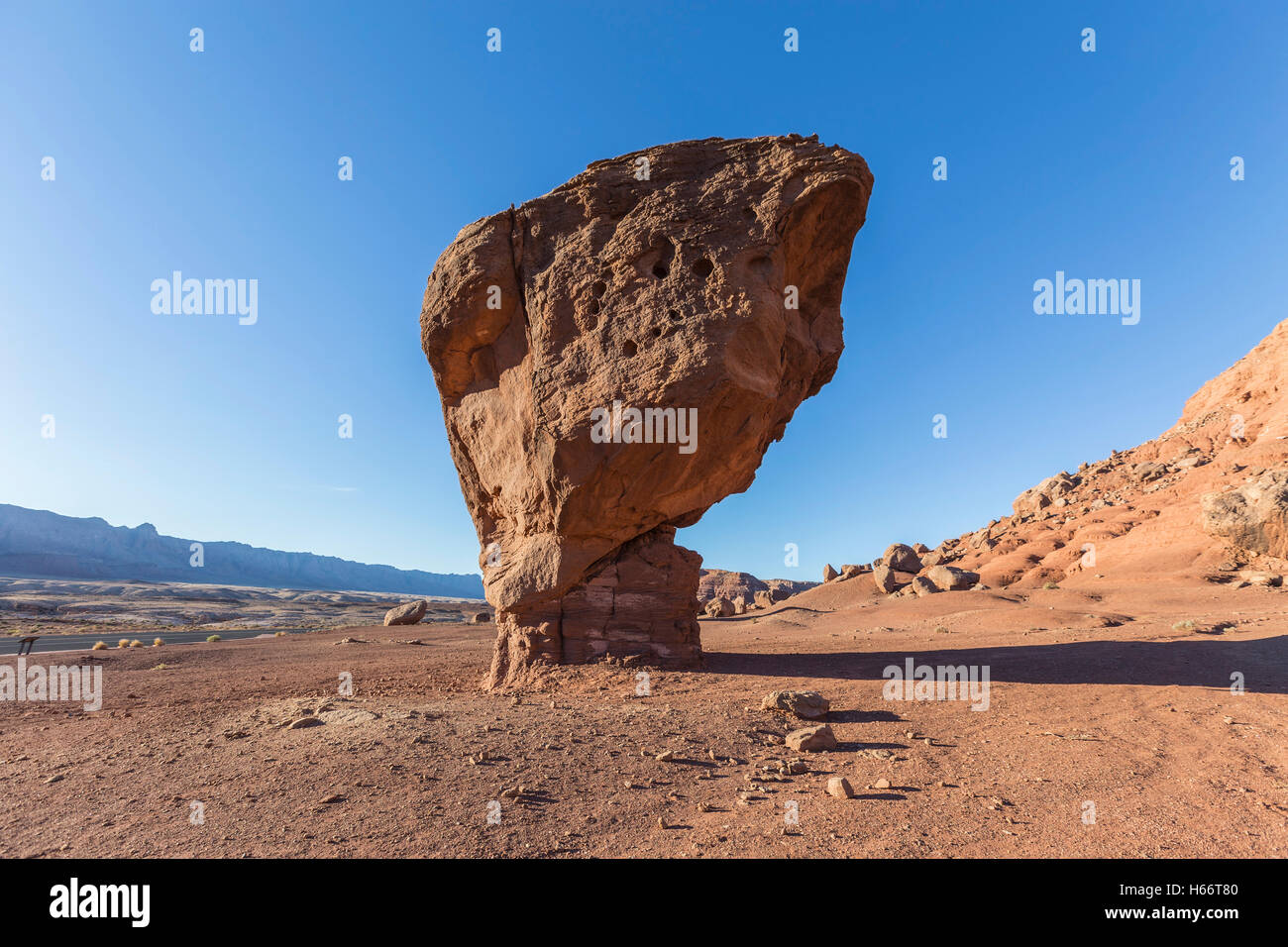 Balanced rock at Glen Canyon National Recreation Area in Northern Arizona. Stock Photo