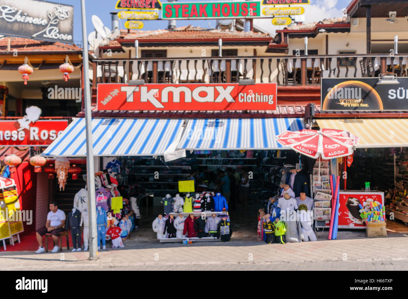 Shop in Turkey called TK Max" selling counterfeit clothing, sportswear and  handbags Stock Photo - Alamy