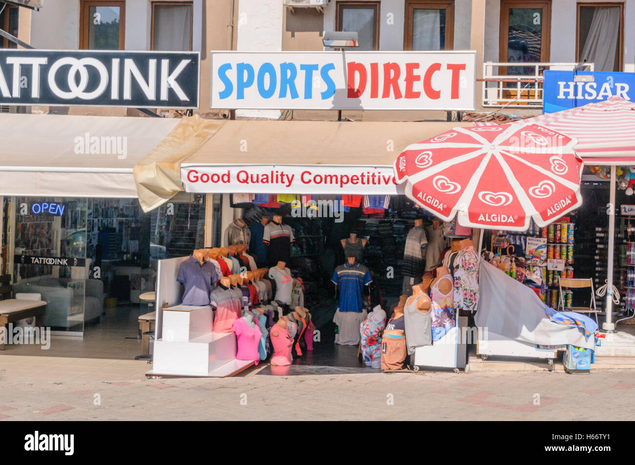 Shop in Turkey called "Sports Direct" selling counterfeit clothing and  sportswear Stock Photo - Alamy
