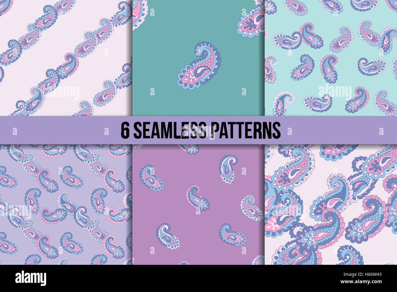 Seamless paisley pattern set Stock Vector Image & Art - Alamy