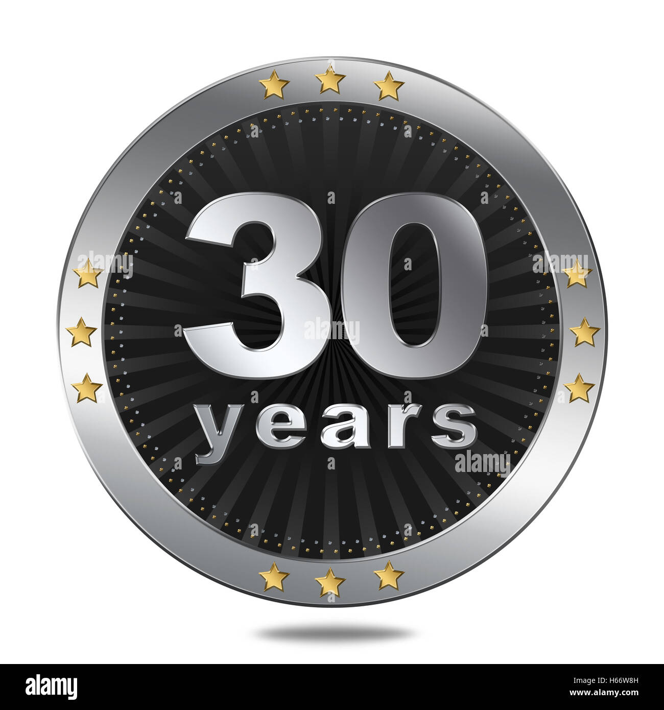 Anniversary badge / icon / logo circle on white background. Stock Photo