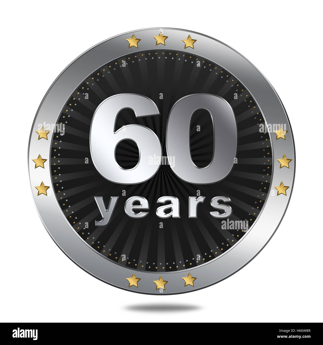 Anniversary badge / icon / logo circle on white background. Stock Photo