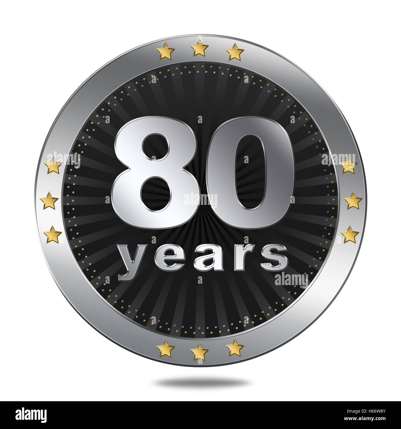 Anniversary badge / icon / logo circle on white background. Stock Photo