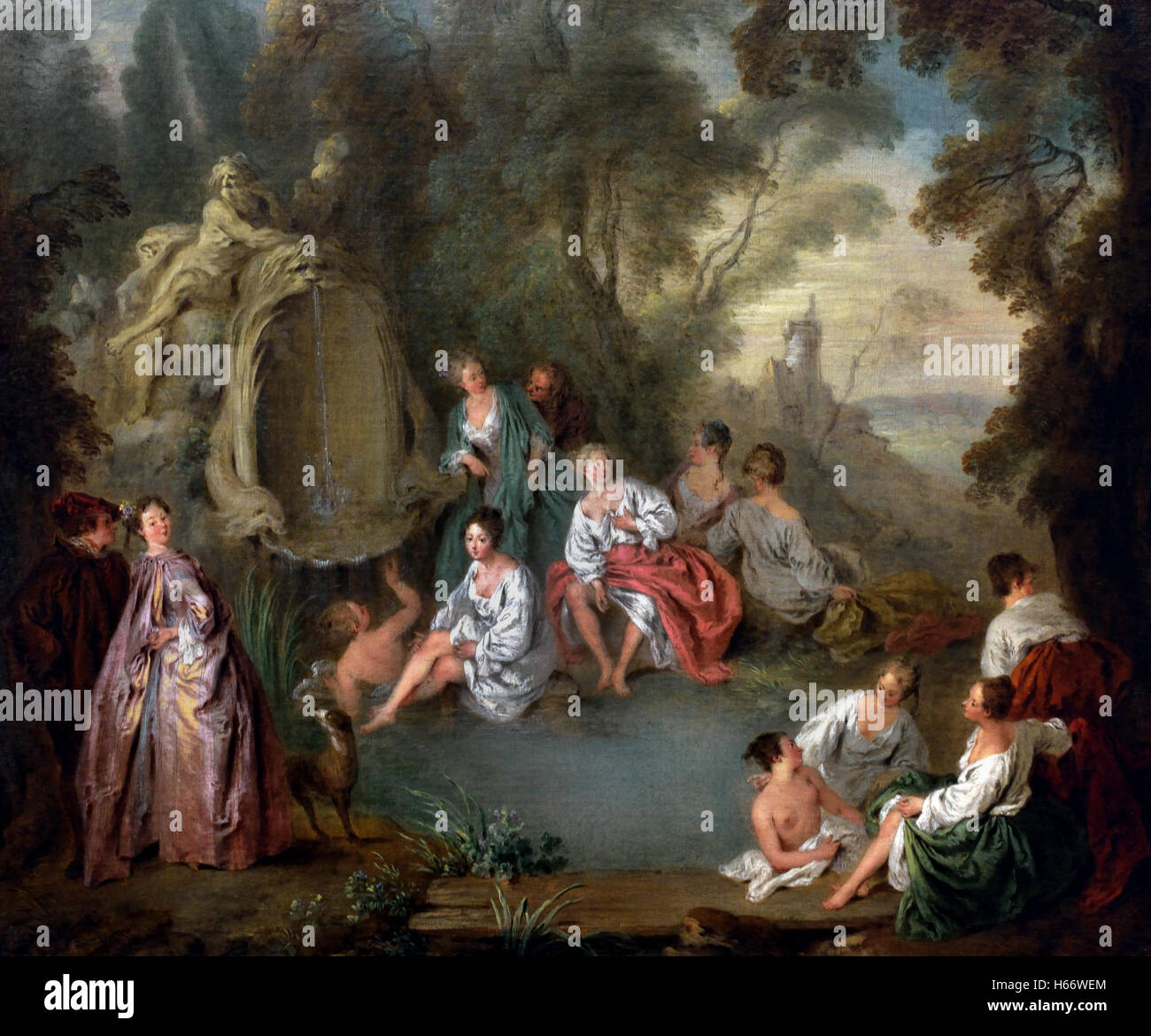 The bathing  by Jean Baptiste Pater 1695-1736 Paris France French Stock Photo