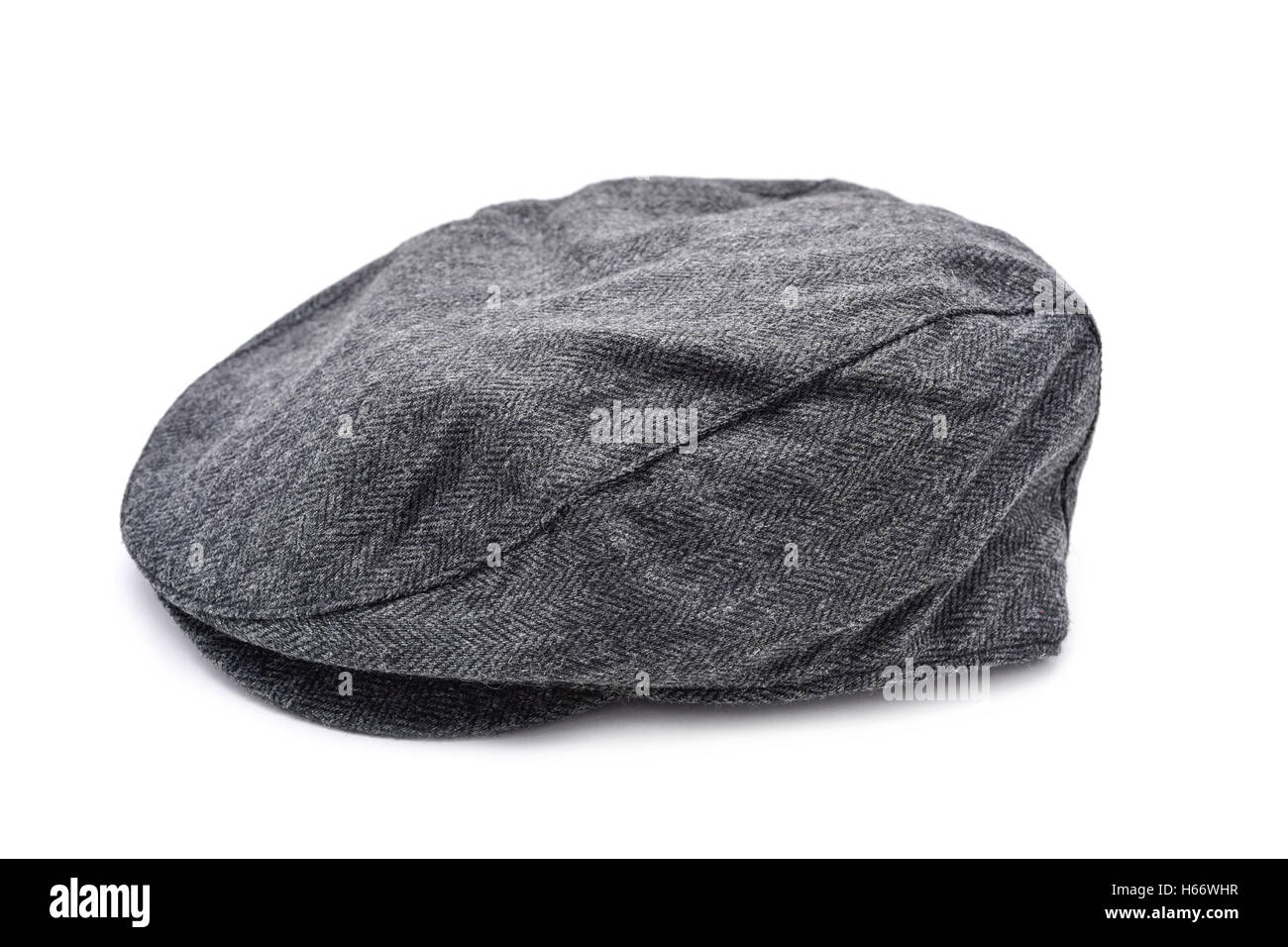 a gray flat cap on a white background Stock Photo