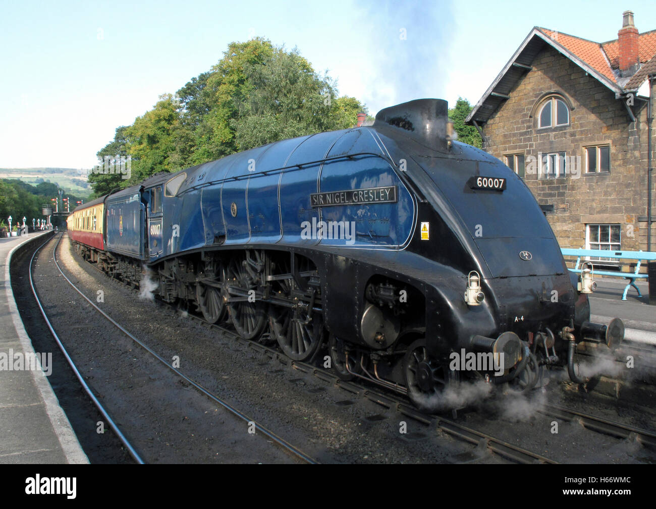 Sir Nigel Gresley steam locomotive Stock Photo
