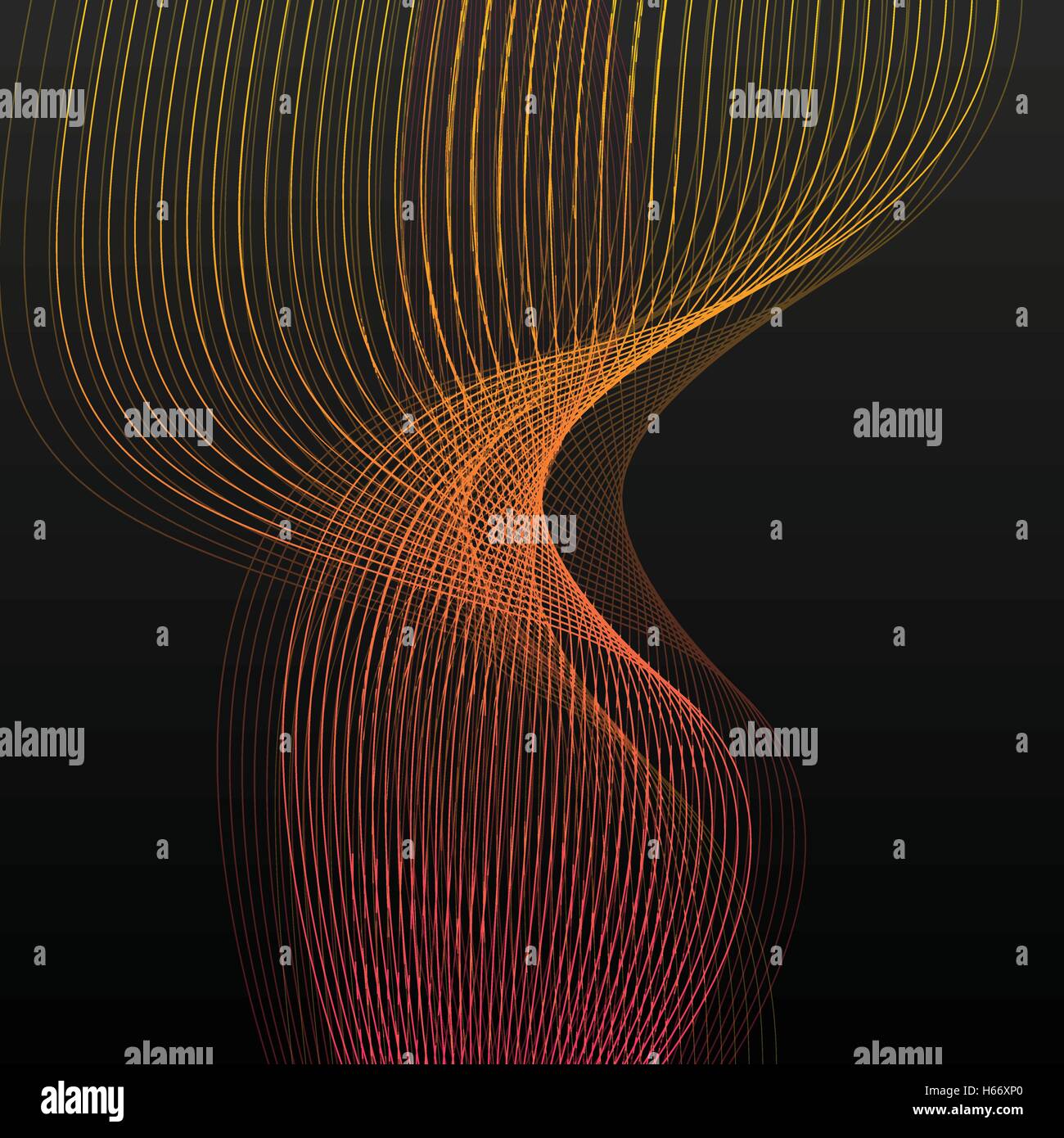 Abstract wave lines vector black background illustration Stock Vector ...