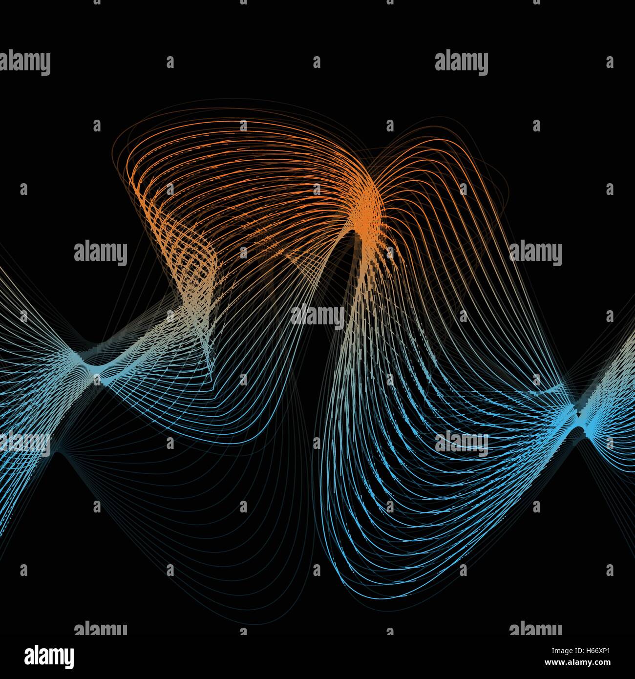 Abstract wave lines vector black background illustration Stock Vector ...