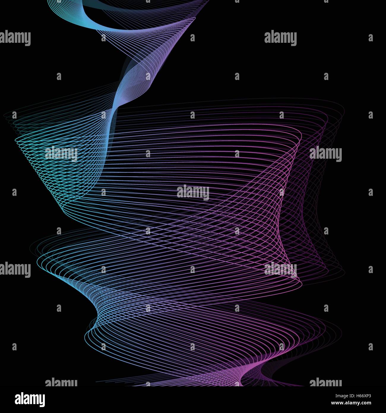Abstract wave lines vector black background illustration Stock Vector ...