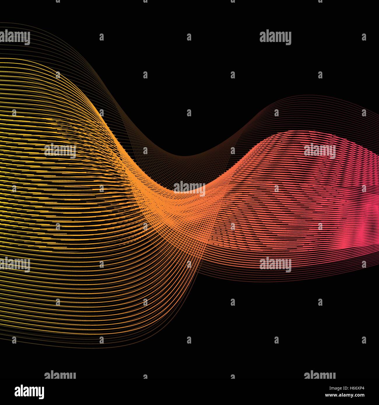 Abstract wave lines vector black background illustration Stock Vector ...