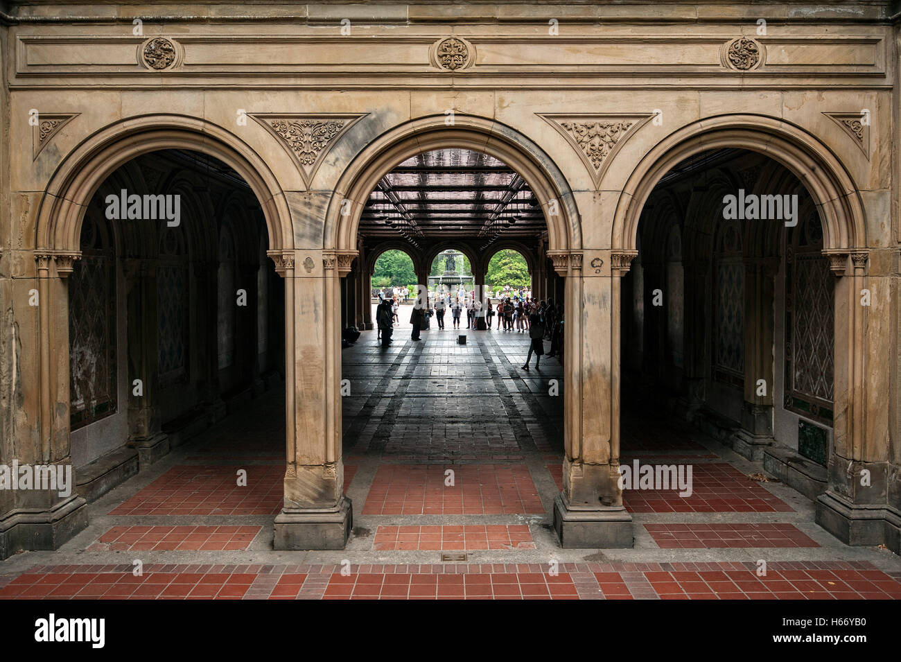 The lower passage of Bethesda Terrace, Central Park, upper Manhattan, New  York city, USA Stock Photo - Alamy