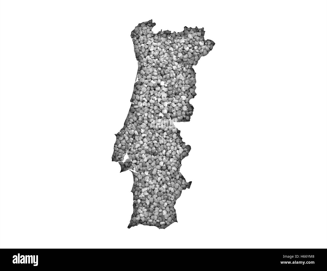 Map of Portugal on poppy seeds Stock Photo Alamy