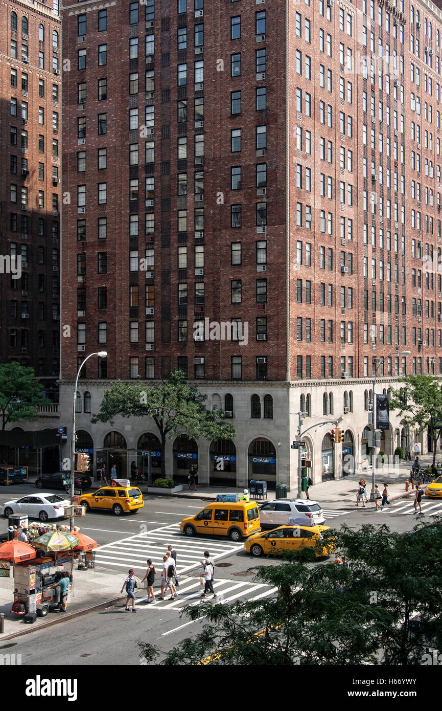 View from The High Line Park of 10th Avenue at West 23rd Street, Manhattan, West Side, New York City Stock Photo