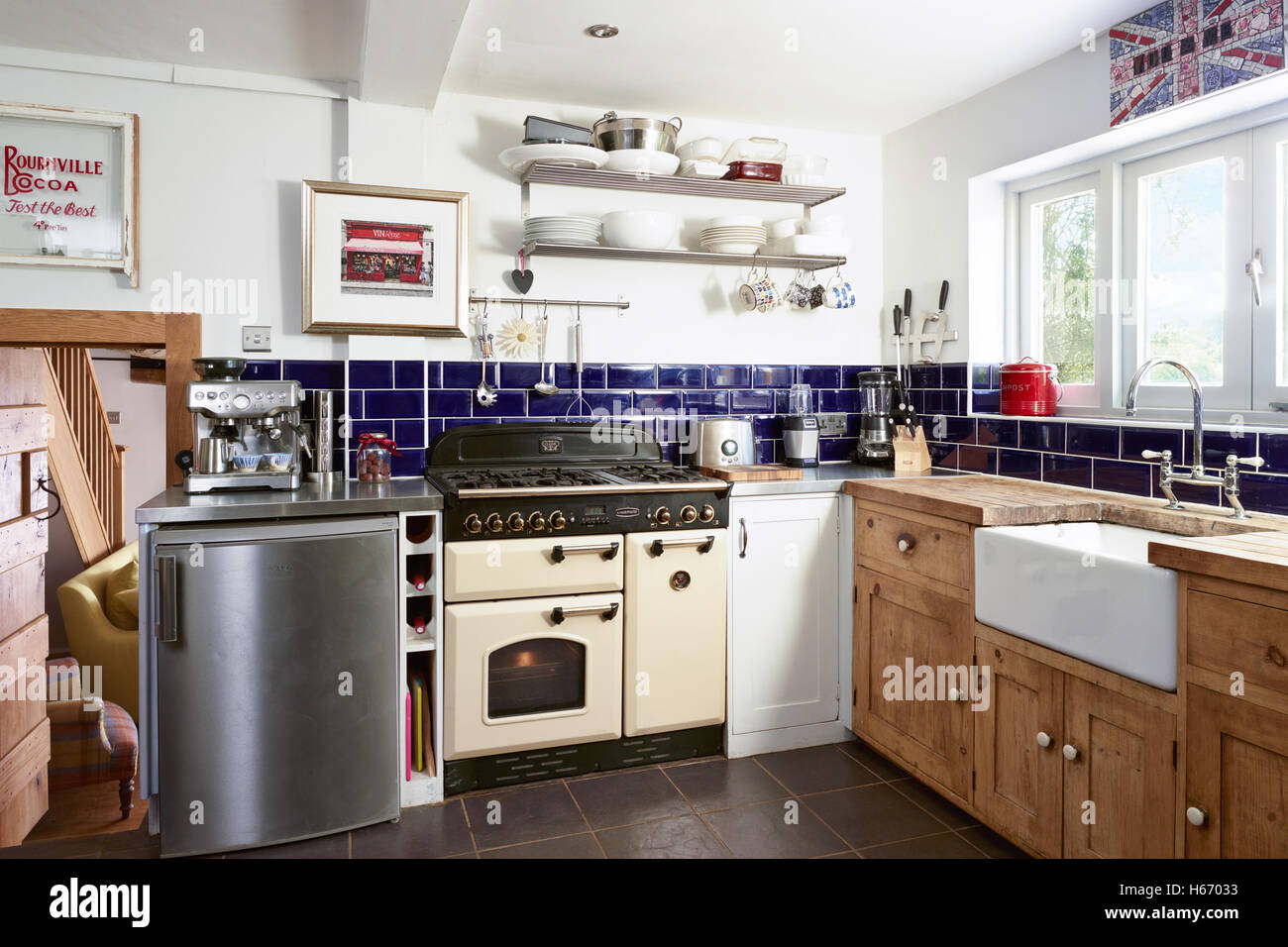 A small country kitchen in a Cotswold cottage Stock Photo