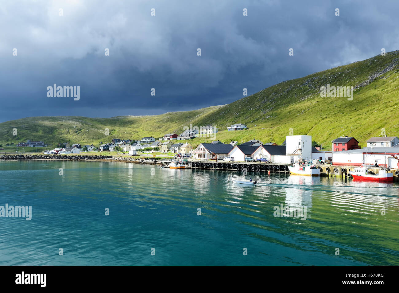 Harbour of skarsvag village hi-res stock photography and images - Alamy