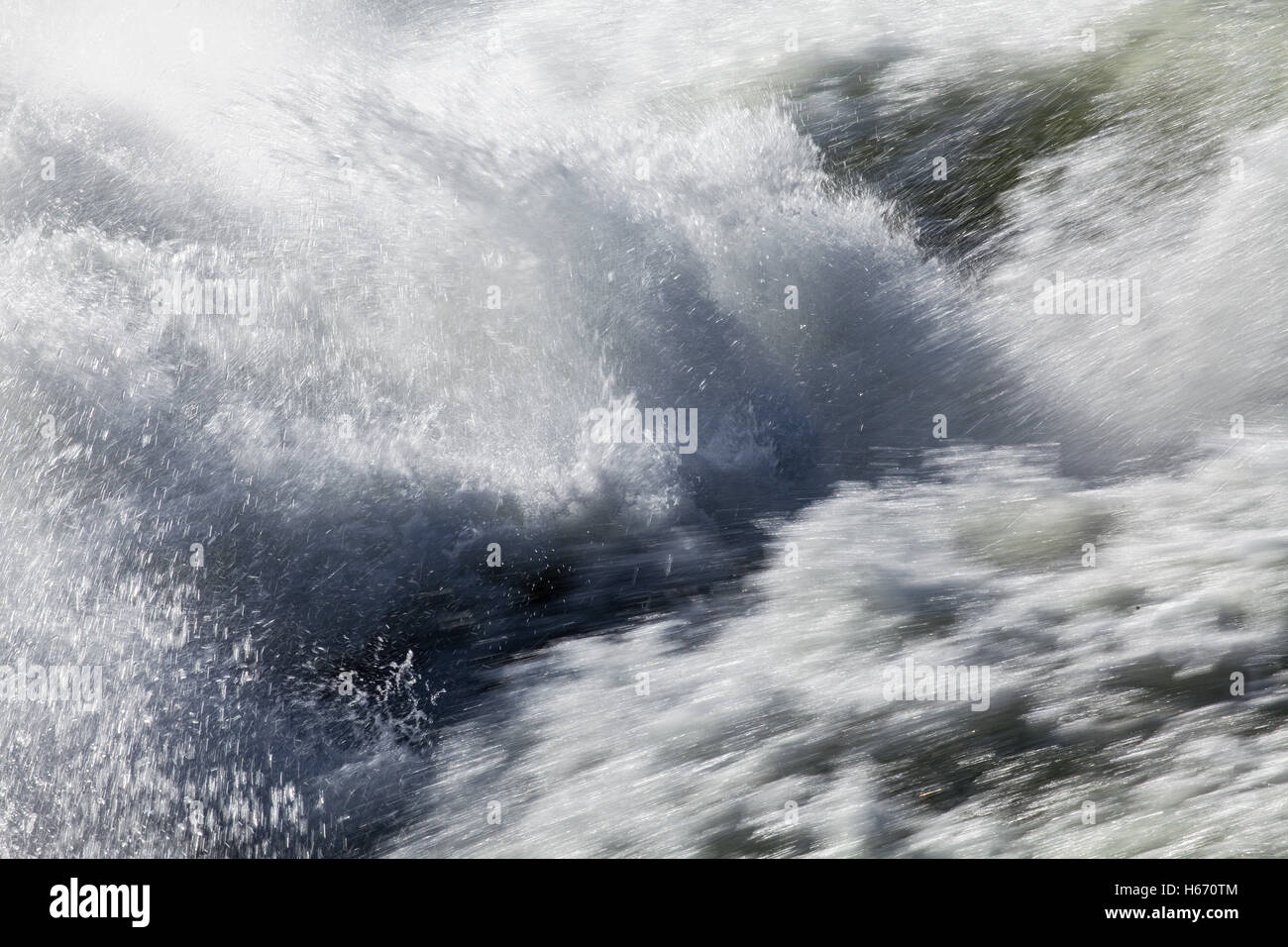 Cascades of water in the big river. Powerful stream down a valley Stock ...