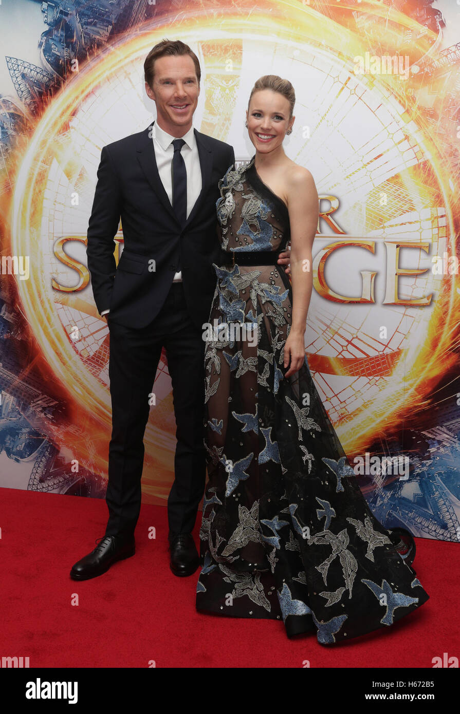 Benedict Cumberbatch and Rachel McAdams attending a fan screening for Marvel's Doctor Strange at