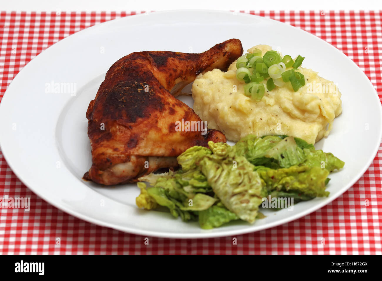 Chicken with mashed potato Stock Photo Alamy