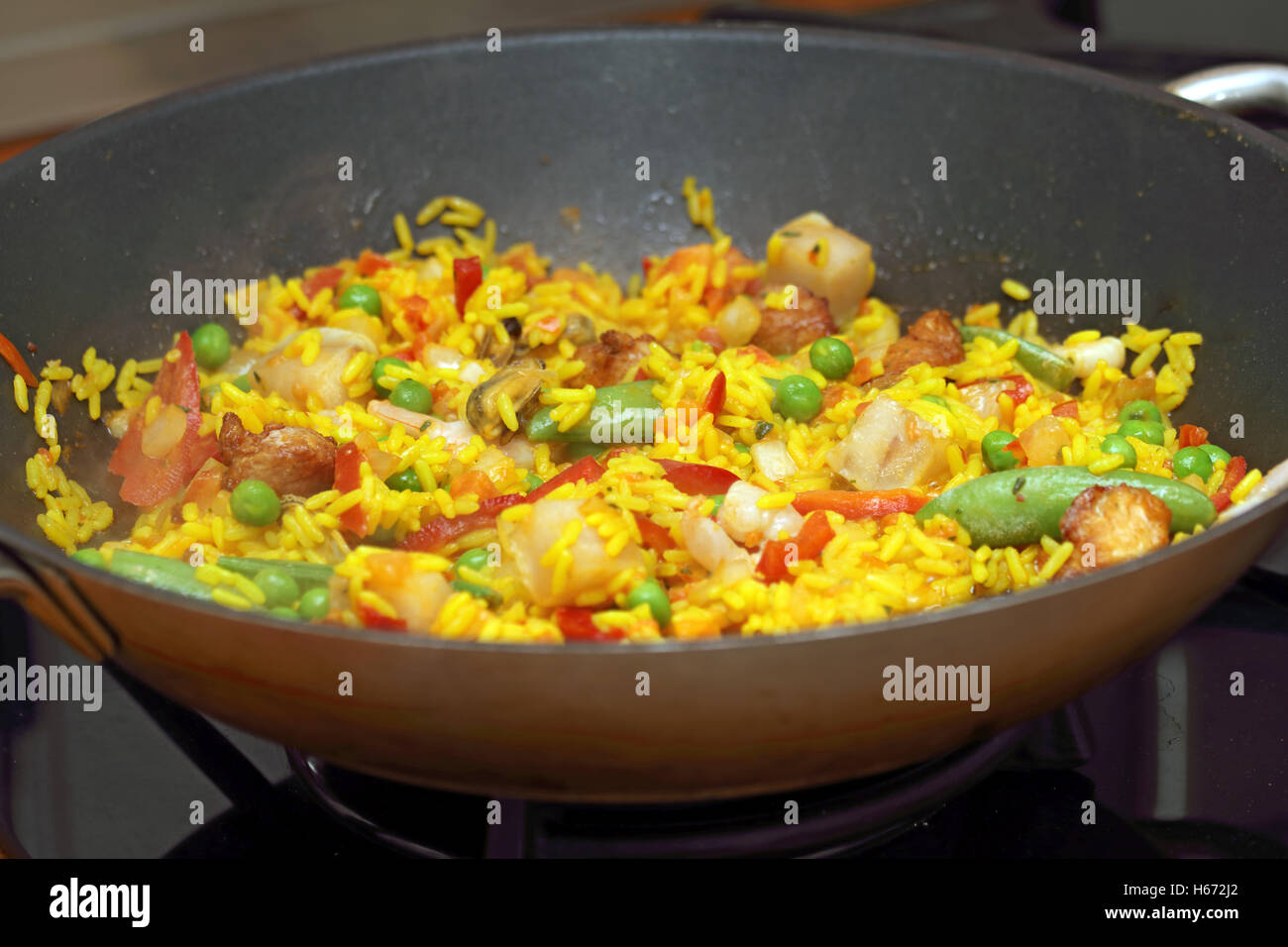 Mixed Paella Stock Photo Alamy