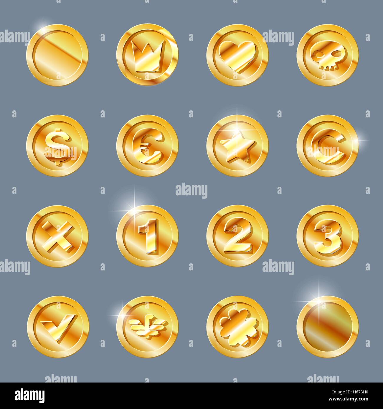 Gold coins set Stock Vector Image & Art Alamy