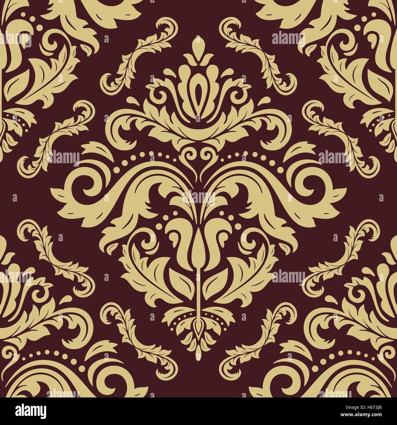 Seamless Damask Vector Background Stock Vector Image & Art - Alamy