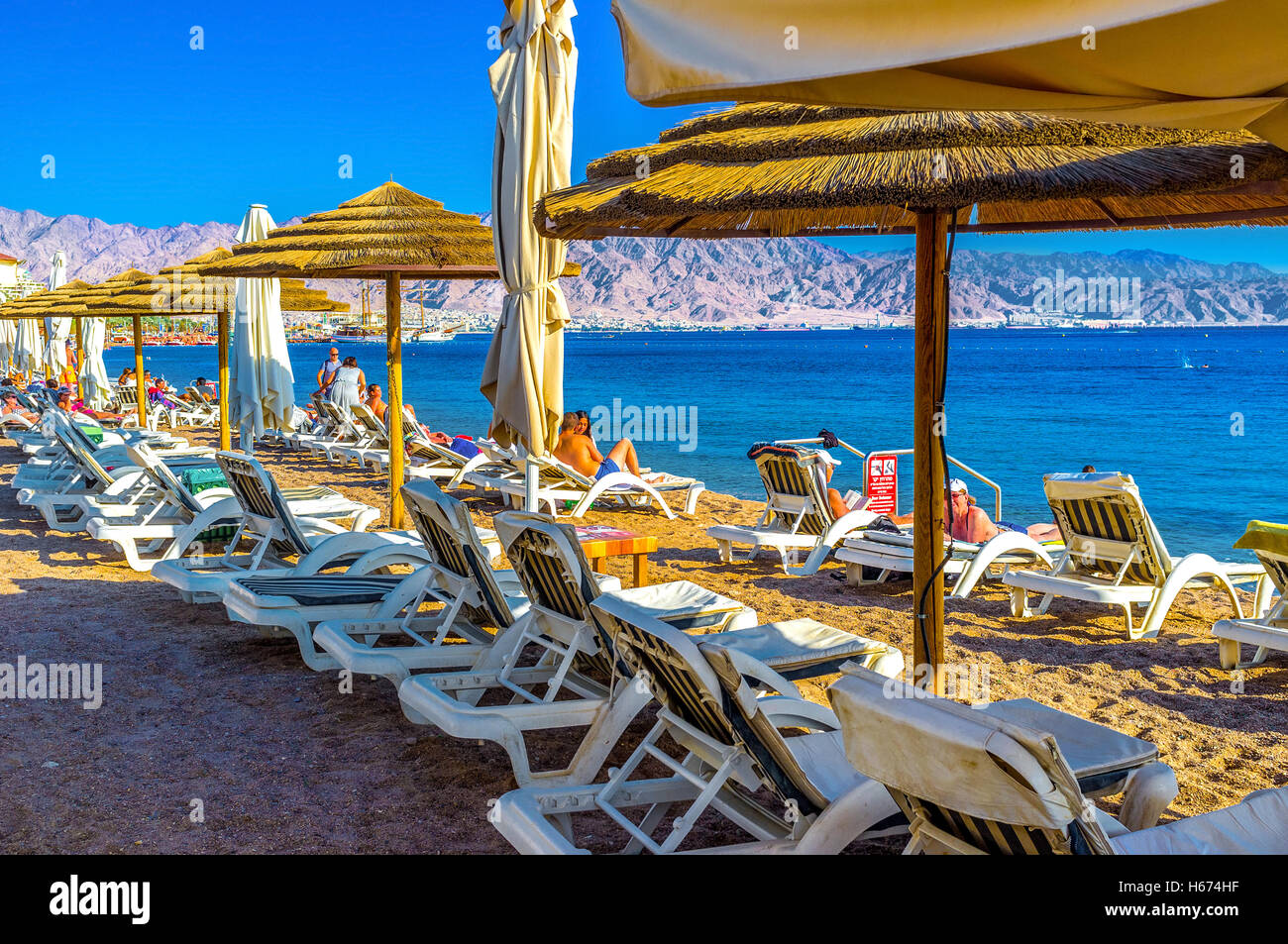 Winter probably the best time to spend a vacation in Eilat,  Eilat. Stock Photo