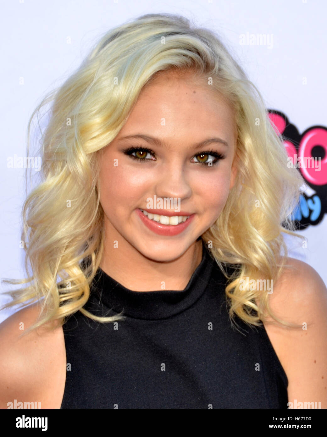 Jordyn Jones attended the Premiere of Smosh: The Movie at the FOX Westwood Village Theater Stock Photo